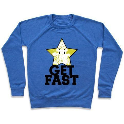 Virgin Teez  Pullover Crewneck Sweatshirt / x-small / Heathered Blue NERD RUN CREWNECK SWEATSHIRT