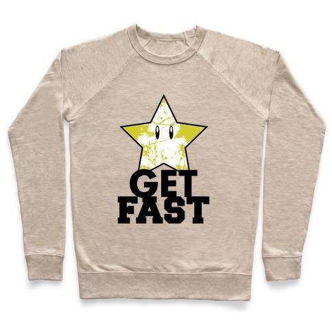 Virgin Teez  Pullover Crewneck Sweatshirt / x-small / Heathered Oatmeal NERD RUN CREWNECK SWEATSHIRT