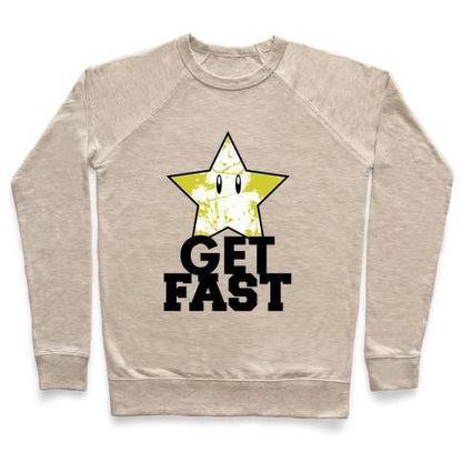 Virgin Teez  Pullover Crewneck Sweatshirt / x-small / Heathered Oatmeal NERD RUN CREWNECK SWEATSHIRT