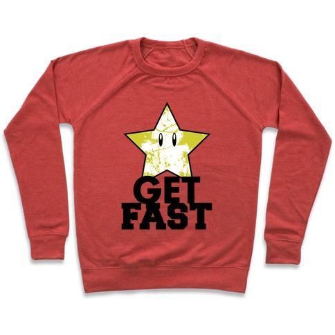 Virgin Teez  Pullover Crewneck Sweatshirt / x-small / Heathered Red NERD RUN CREWNECK SWEATSHIRT