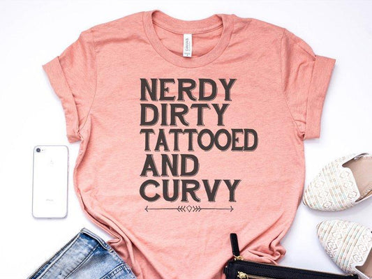 Virgin Teez T-SHIRT Nerdy Dirty Tattooed T-shirt