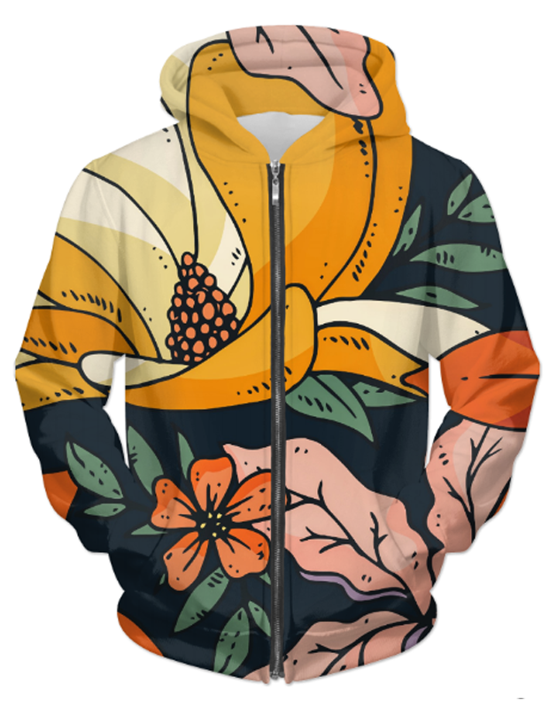 Virgin Teez Sublimation Hoodie Night Forest II UNISEX ZIP HOODIE