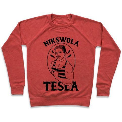 Virgin Teez  Pullover Crewneck Sweatshirt / x-small / Heathered Red NIKSWOLA TESLA CREWNECK SWEATSHIRT