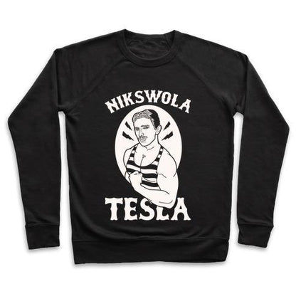 Virgin Teez  Pullover Crewneck Sweatshirt / x-small / Black NIKSWOLA TESLA CREWNECK SWEATSHIRT