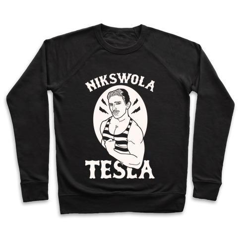 Virgin Teez  Pullover Crewneck Sweatshirt / x-small / Black NIKSWOLA TESLA CREWNECK SWEATSHIRT