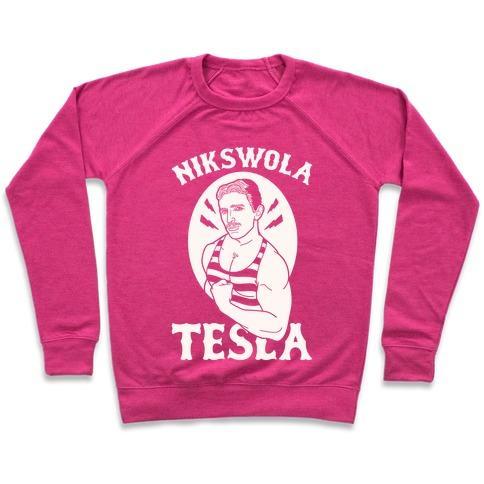 Virgin Teez  Pullover Crewneck Sweatshirt / x-small / Deep Pink NIKSWOLA TESLA CREWNECK SWEATSHIRT