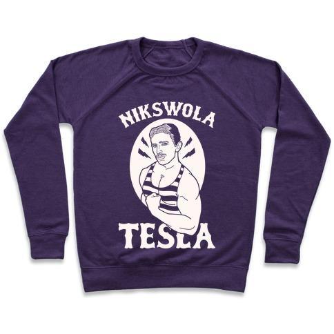 Virgin Teez  Pullover Crewneck Sweatshirt / x-small / Purple NIKSWOLA TESLA CREWNECK SWEATSHIRT