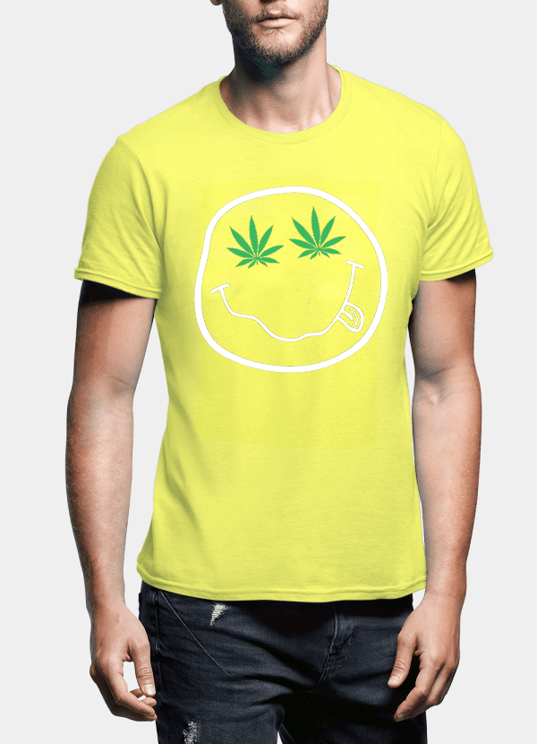 Virgin Teez T-shirt SMALL / Yellow Nirvana Smile Half Sleeves T-shirt