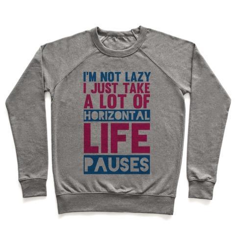 Virgin Teez  Pullover Crewneck Sweatshirt / x-small / Heathered Gray NOT LAZY CREWNECK SWEATSHIRT