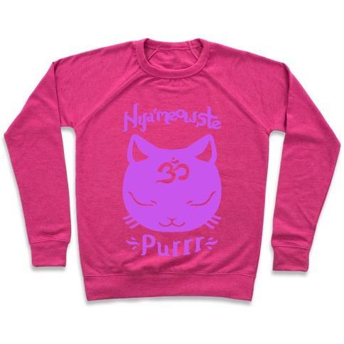 Virgin Teez  Pullover Crewneck Sweatshirt / x-small / Deep Pink NYAMEOWSTE CREWNECK SWEATSHIRT