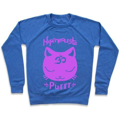 Virgin Teez  Pullover Crewneck Sweatshirt / x-small / Heathered Blue NYAMEOWSTE CREWNECK SWEATSHIRT