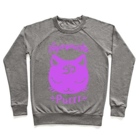 Virgin Teez  Pullover Crewneck Sweatshirt / x-small / Heathered Gray NYAMEOWSTE CREWNECK SWEATSHIRT