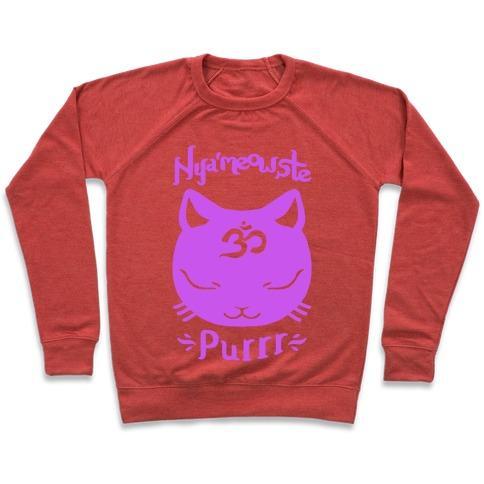 Virgin Teez  Pullover Crewneck Sweatshirt / x-small / Heathered Red NYAMEOWSTE CREWNECK SWEATSHIRT