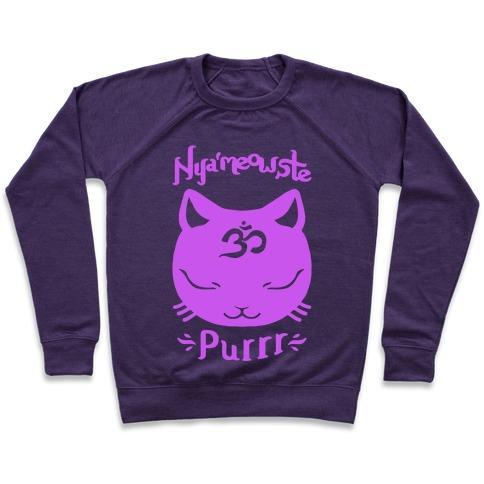 Virgin Teez  Pullover Crewneck Sweatshirt / x-small / Purple NYAMEOWSTE CREWNECK SWEATSHIRT