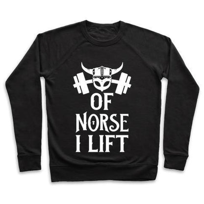 Virgin Teez  Pullover Crewneck Sweatshirt / x-small / Black OF NORSE I LIFT CREWNECK SWEATSHIRT