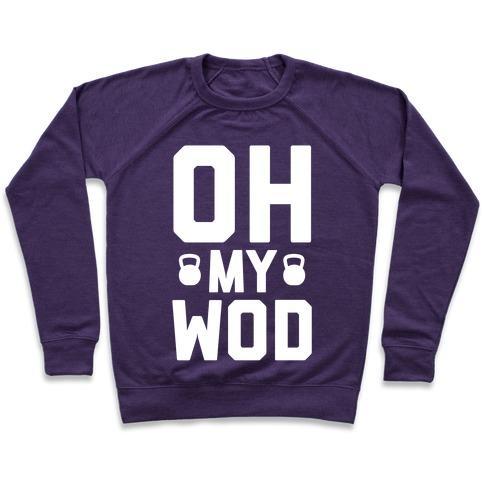 Virgin Teez  Pullover Crewneck Sweatshirt / x-small / Purple OH MY WOD CREWNECK SWEATSHIRT