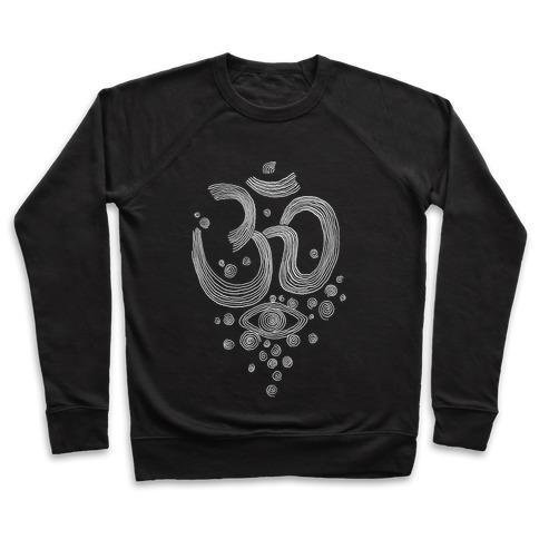 Virgin Teez  Pullover Crewneck Sweatshirt / x-small / Black OM AND EYE CREWNECK SWEATSHIRT