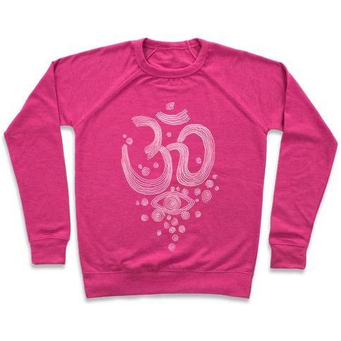 Virgin Teez  Pullover Crewneck Sweatshirt / x-small / Deep Pink OM AND EYE CREWNECK SWEATSHIRT