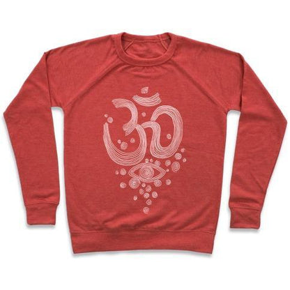 Virgin Teez  Pullover Crewneck Sweatshirt / x-small / Heathered Red OM AND EYE CREWNECK SWEATSHIRT