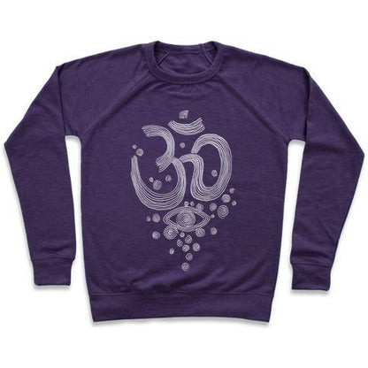 Virgin Teez  Pullover Crewneck Sweatshirt / x-small / Purple OM AND EYE CREWNECK SWEATSHIRT