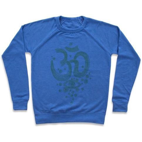 Virgin Teez  Pullover Crewneck Sweatshirt / x-small / Heathered Blue OM AND EYE CREWNECK SWEATSHIRT