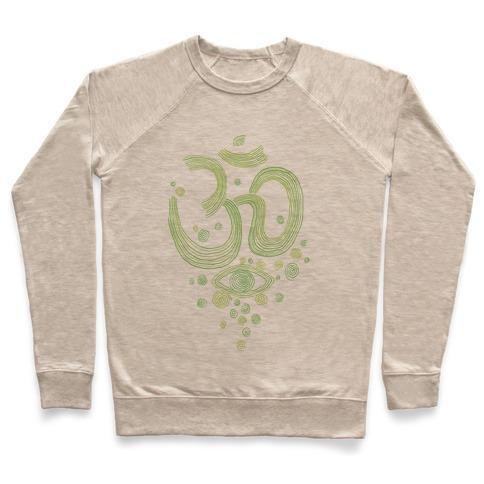 Virgin Teez  Pullover Crewneck Sweatshirt / x-small / Heathered Oatmeal OM AND EYE CREWNECK SWEATSHIRT