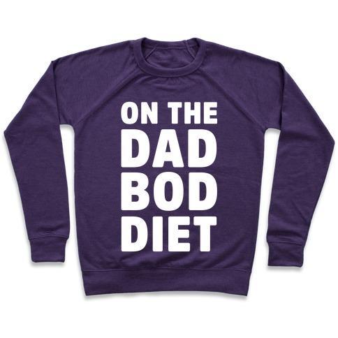 Virgin Teez  Pullover Crewneck Sweatshirt / x-small / Purple ON THE DAD BOD DIET CREWNECK SWEATSHIRT