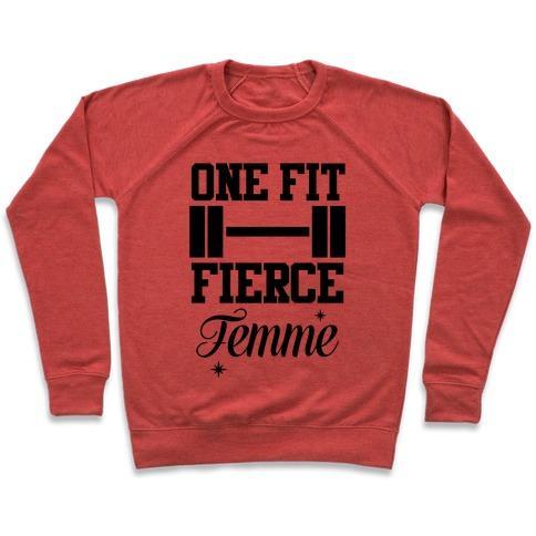 Virgin Teez  Pullover Crewneck Sweatshirt / x-small / Heathered Red ONE FIT FIERCE FEMME CREWNECK SWEATSHIRT