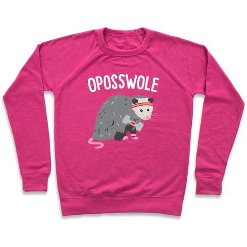 Virgin Teez  Pullover Crewneck Sweatshirt / x-small / Deep Pink OPOSSWOLE OPOSSUM CREWNECK SWEATSHIRT