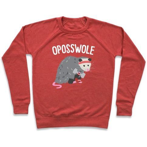 Virgin Teez  Pullover Crewneck Sweatshirt / x-small / Heathered Red OPOSSWOLE OPOSSUM CREWNECK SWEATSHIRT