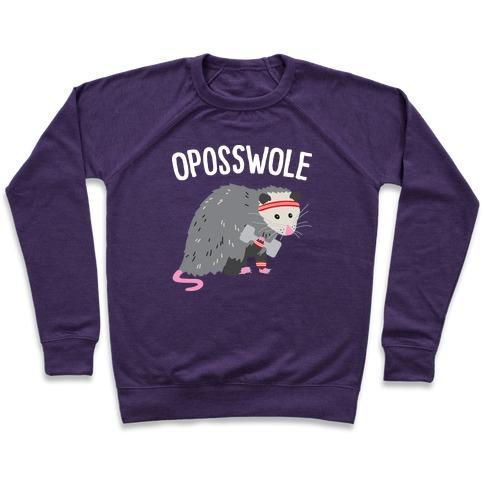 Virgin Teez  Pullover Crewneck Sweatshirt / x-small / Purple OPOSSWOLE OPOSSUM CREWNECK SWEATSHIRT