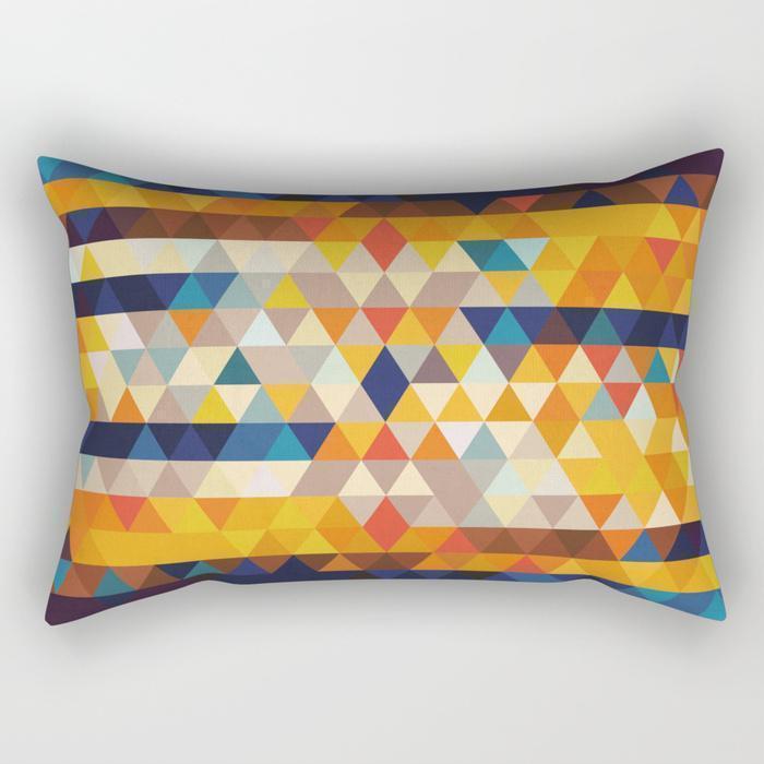 The Pillow pillows Orange & Blue Triangles Rectangle Pillow