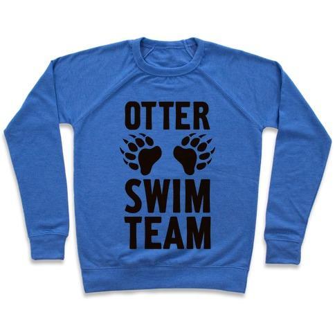 Virgin Teez  Pullover Crewneck Sweatshirt / x-small / Heathered Blue OTTER SWIM TEAM CREWNECK SWEATSHIRT