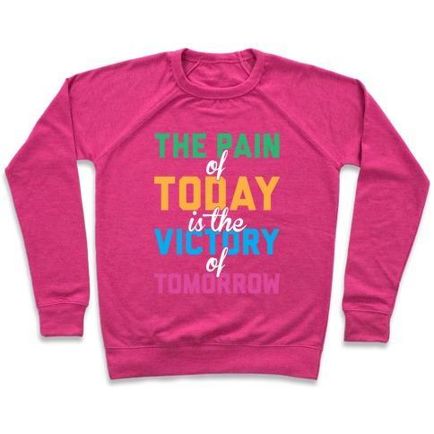 Virgin Teez  Pullover Crewneck Sweatshirt / x-small / Deep Pink PAIN AND VICTORY CREWNECK SWEATSHIRT