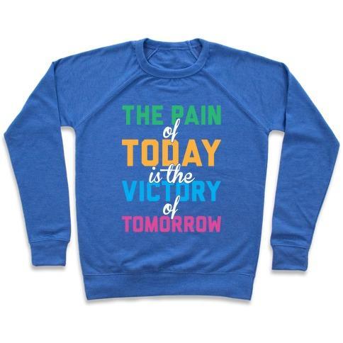 Virgin Teez  Pullover Crewneck Sweatshirt / x-small / Heathered Blue PAIN AND VICTORY CREWNECK SWEATSHIRT