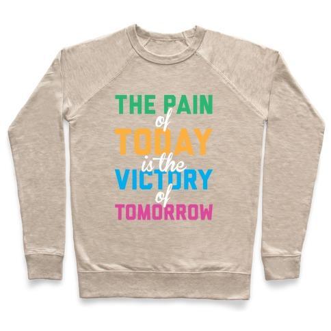 Virgin Teez  Pullover Crewneck Sweatshirt / x-small / Heathered Oatmeal PAIN AND VICTORY CREWNECK SWEATSHIRT