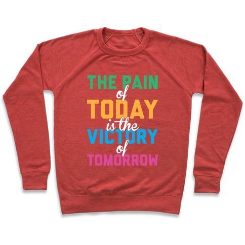 Virgin Teez  Pullover Crewneck Sweatshirt / x-small / Heathered Red PAIN AND VICTORY CREWNECK SWEATSHIRT