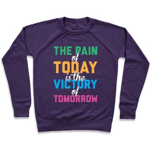 Virgin Teez  Pullover Crewneck Sweatshirt / x-small / Purple PAIN AND VICTORY CREWNECK SWEATSHIRT