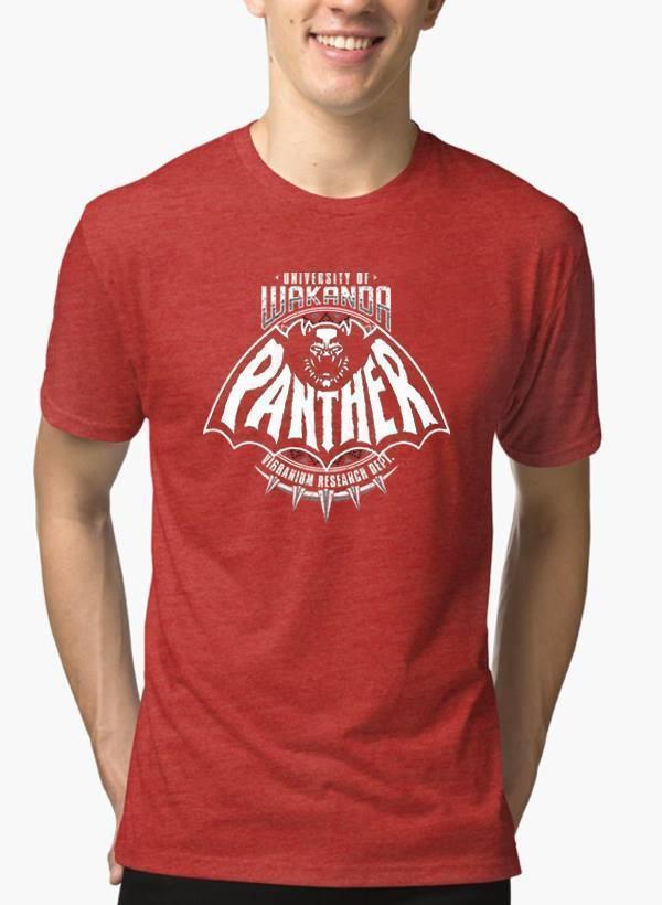 M Nidal Khan T-shirt SMALL / Red Panther Half Sleeves Melange T-shirt