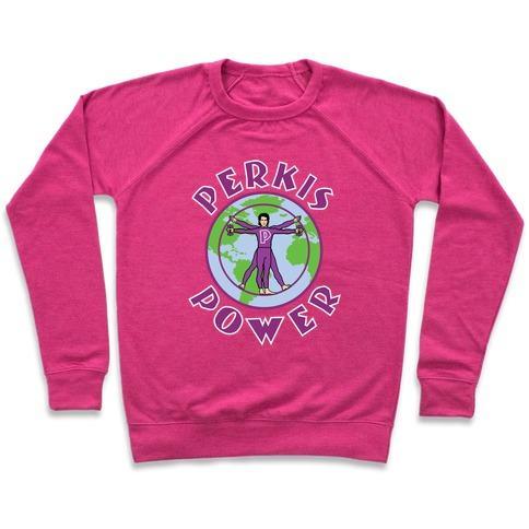 Virgin Teez  Pullover Crewneck Sweatshirt / x-small / Deep Pink PERKIS POWER CREWNECK SWEATSHIRT