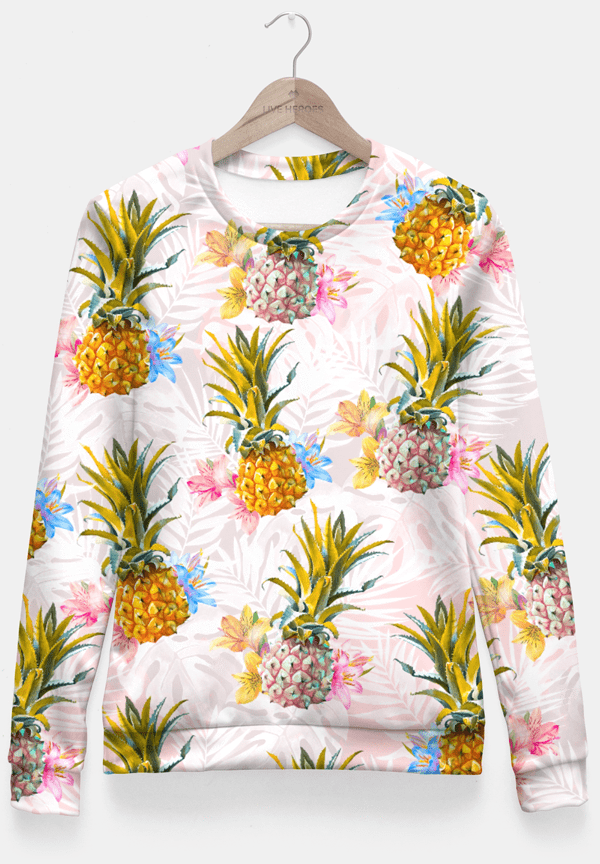 Sadaf Hamid Sweat Shirt Pineapple love Fitted Waist Sweater Women