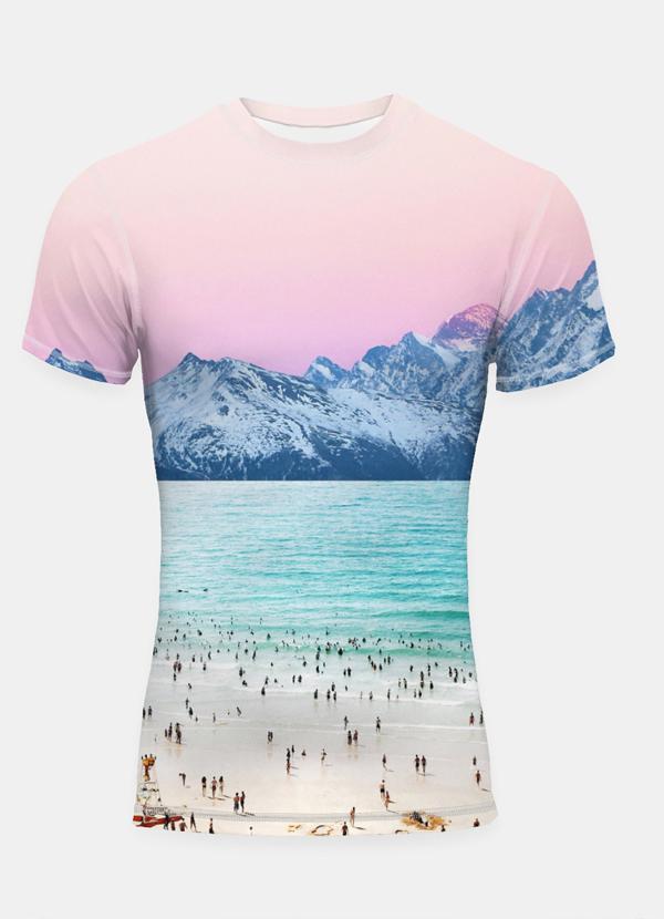 VIRGIN TEEZ Sublimation Men T-Shirt Pink Sky 2 Sublimation Adult T-Shirt