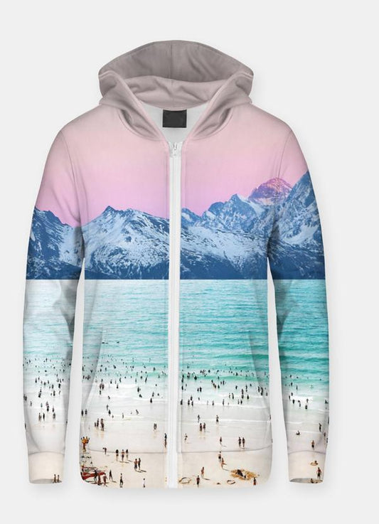 Virgin Teez Sublimation Hoodie Pink Sky 2 UNISEX ZIP HOODIE