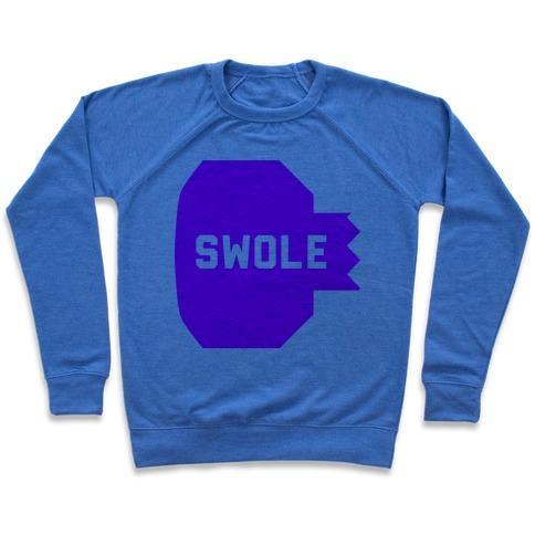 Virgin Teez  Pullover Crewneck Sweatshirt / x-small / Heathered Blue PINK SWOLE MATES (SWOLE) CREWNECK SWEATSHIRT