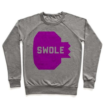 Virgin Teez  Pullover Crewneck Sweatshirt / x-small / Heathered Gray PINK SWOLE MATES (SWOLE) CREWNECK SWEATSHIRT