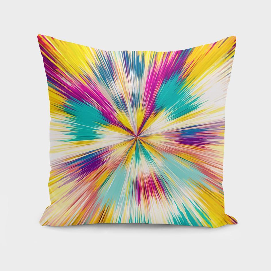 The Pillow pillows pink yellow blue purple line pattern abstract background Cushion/Pillow