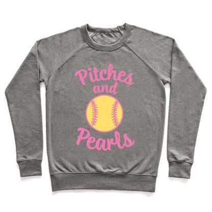 Virgin Teez  Pullover Crewneck Sweatshirt / x-small / Heathered Gray PITCHES AND PEARLS CREWNECK SWEATSHIRT