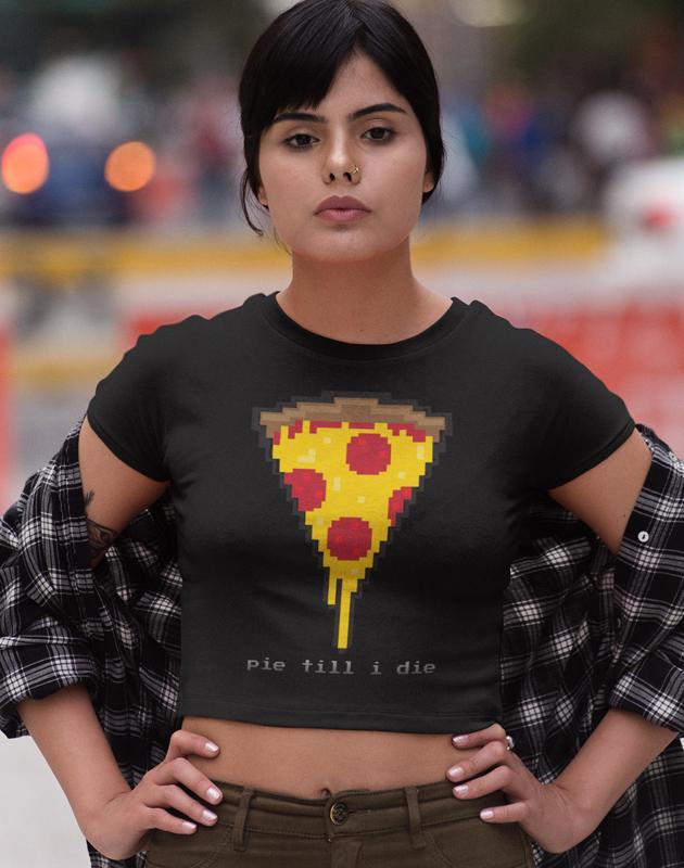 Virgin Teez Crop Top Pizza Slice Women's Crop top Bella+Canvas 6682