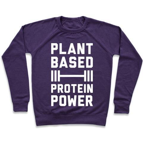 Virgin Teez  Pullover Crewneck Sweatshirt / x-small / Purple PLANT BASED PROTEIN POWER CREWNECK SWEATSHIRT