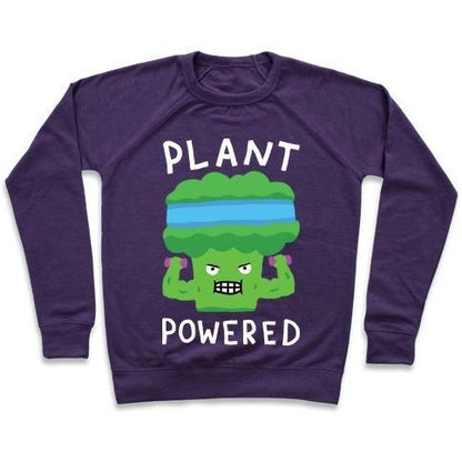 Virgin Teez  Pullover Crewneck Sweatshirt / x-small / Purple PLANT POWERED CREWNECK SWEATSHIRT